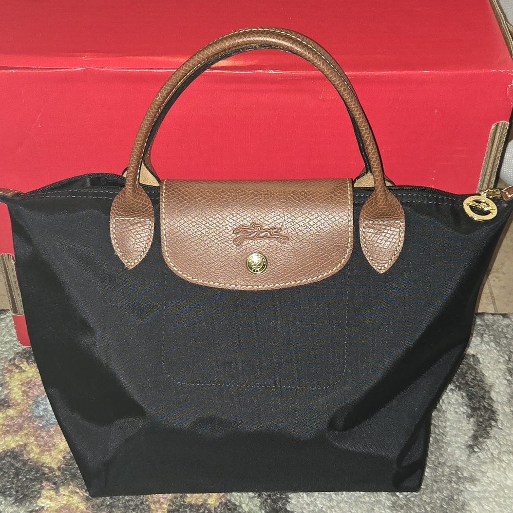 Longchamp Black and Brown Tote Bag
